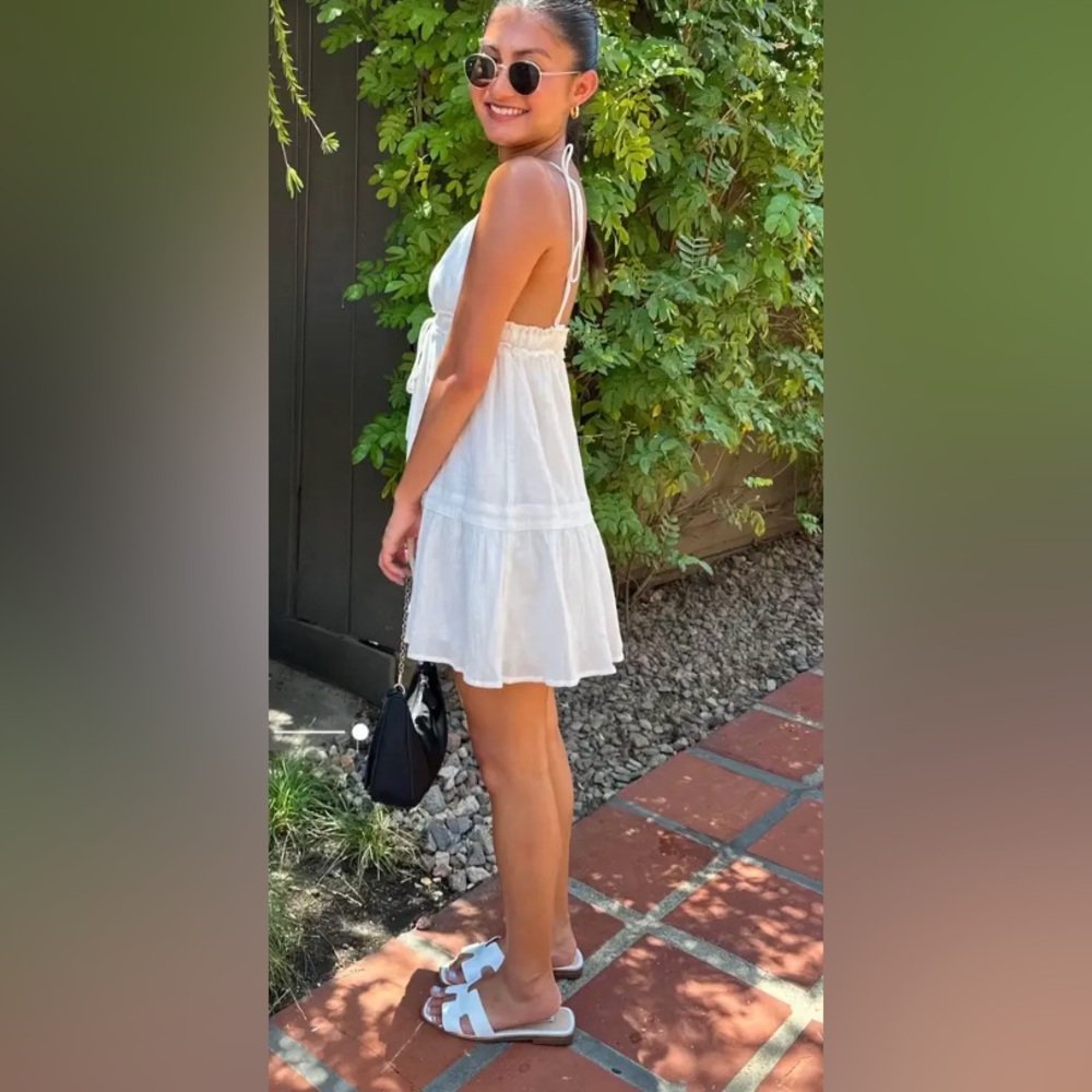 J. Crew White Tiered Mini Sundress